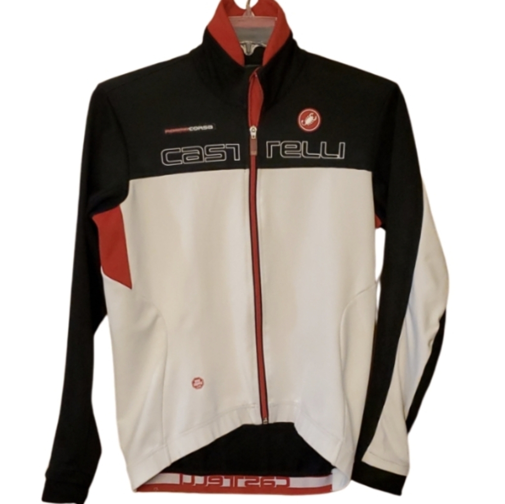 RARE Castelli Poggio‎ 231 Mens Black and White Wind Stopper Jacket Size Medium
